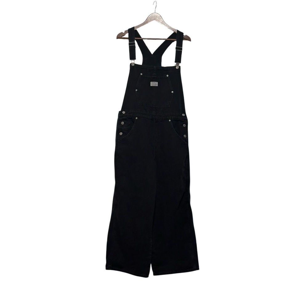 Levi's Strauss & Co Two Horse Brand Women's Black Denim Overalls Size L - Picture 2 of 12